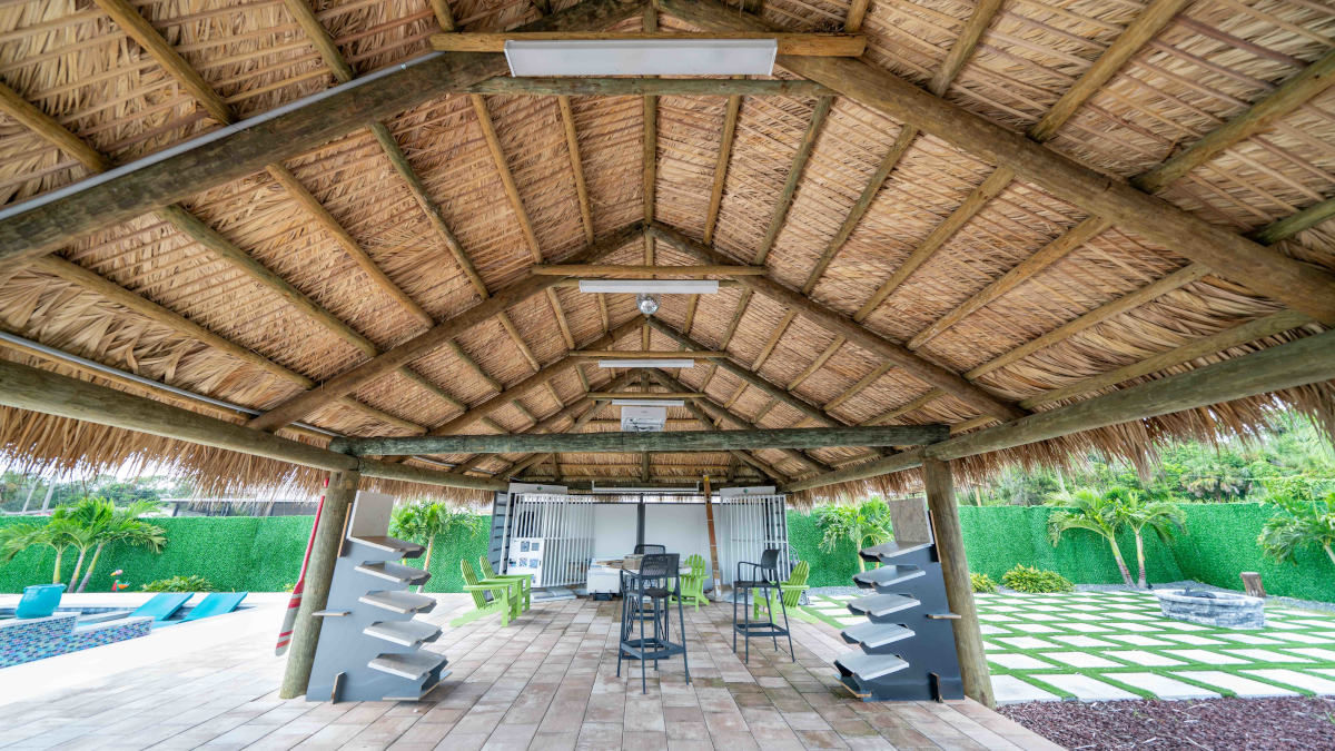 Interior of a tiki hut